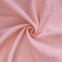 Ткань Муслин Жатый, цвет Нежно-Розовый (на отрез)  в Серове