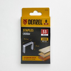 Denzel Скобы, 8 мм, для мебельного степлера, тип 53, 2000 шт.  в Серове