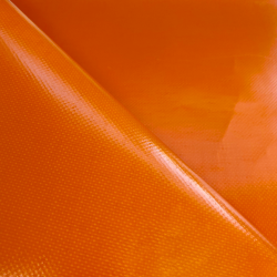 Тентовый материал ПВХ 450 гр/м2, Оранжевый (Ширина 160см), на отрез  в Серове, 450 г/м2, 699 руб