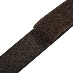 Контактная лента 40мм (38мм) цвет Тёмно-Коричневый (велькро-липучка, на отрез)  в Серове